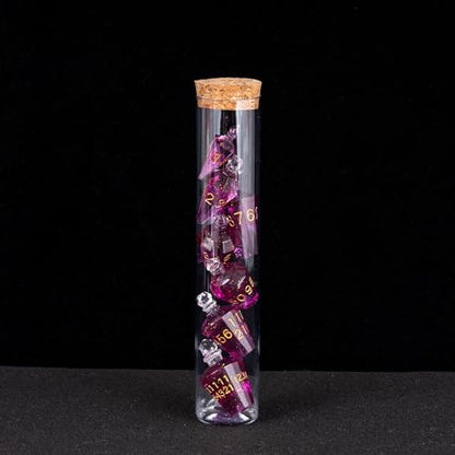 7PCS Potion DND Dice Set,Transparent Sharp Edge Die Set D&D RPG Polyhedral Dice,for Dungeons and Dragons TTRPG Games Roleplaying Games.(Deep Purple) - color: Deep Purple