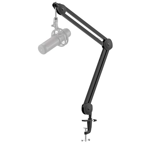 InnoGear Mic Stand Desk Max Load 4.4 lbs Boom Arm Desktop Microphone Stand | Mic Stand, Desk Mount, Easy to Adjust, Max 2" Desk Thickness, Work with Condenser Mics, Hold Pop Filfter, Desk Clamp