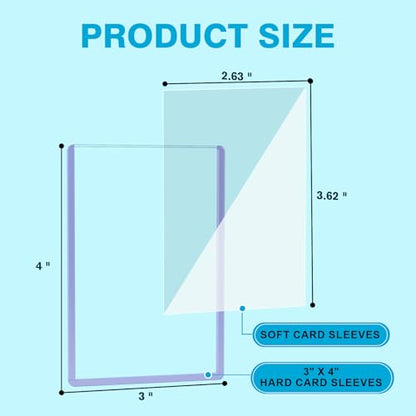 35pt Hard and Soft Trading Card Sleeves, 600 Total (300 Each) | 3"×4" rigid open-top holders paired with soft sleeves, fits baseball, sports and TCG cards for daily card storage and display - size: 35PT 300 Hard & 300 Soft Sleeves