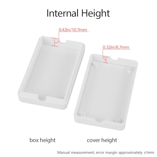 LeMotech Project Box 5 Pieces ABS Plastic Electrical Project Case Small Junction Box for Electronics White 2.36 x 1.42 x 0.67 inch (60 x 36 x 17 mm) - color: 5 pieces, size: 2.36"x 1.42"x 0.67"