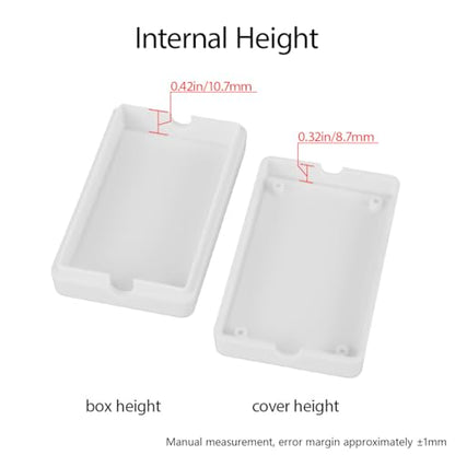 LeMotech Project Box 5 Pieces ABS Plastic Electrical Project Case Small Junction Box for Electronics White 2.36 x 1.42 x 0.67 inch (60 x 36 x 17 mm) - color: 5 pieces, size: 2.36"x 1.42"x 0.67"