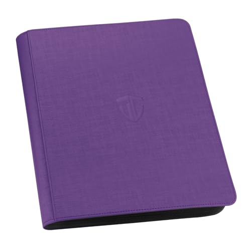 Toploader Binder,Holds 216 Toploaders,9 Pocket Top Loader Binder with Sleeves for 3"x4" Rigid Toploaders Hard Cases,Top loader Binders for TCG, MTG Card Binder, Trading Cards Binder(Purple) - color: Purple, size: 9 Pocket