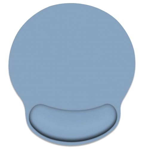 Britimes Blue Grey Mouse Pad Ergonomic Mouse Pad with Wrist Support Non-Slip Rubber Base Mousepad for Home Office Gaming Working Computers Laptop Easy Typing & Relief - color: blue grey