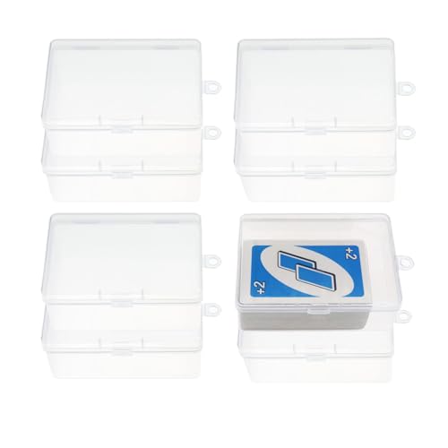 Plastic UNO Card Box Case Holder,Playing Card Case,Playing Card Box Storage | NO Cards | Set of 8 | Hold 112pcs UNO Cards - style: 8pcs for UNO Card