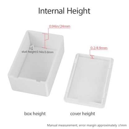LeMotech Project Box 10 Pieces ABS Plastic Electrical Project Case Small Junction Box for Electronics White 2.76 x 1.77 x 1.14 inch (70 x 45 x 29 mm) - color: 10 pieces, size: 2.76"x 1.77"x 1.14"