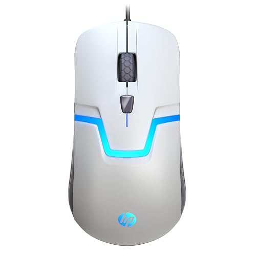 HP Wired Gaming Mouse, PC Gaming Mice, High Performance Mouse Gamer with Optical Sensor, 3 Buttons, 7 Color LED for Computer Notebook Laptop Office Home - color: White