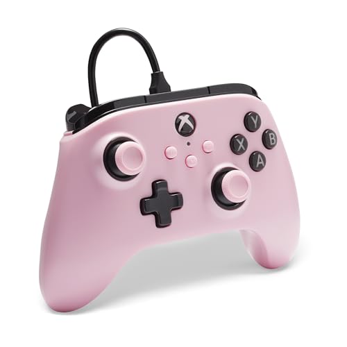 PowerA Wired Controller for Xbox Series X|S - Pink, gamepad, video game/gaming controller, works with Xbox One, Officially Licensed - style: Pink