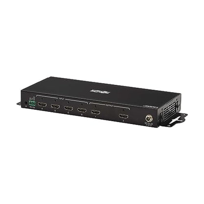 Tripp Lite HDMI Video Switch 4 Computers 2 Monitors, 4 Port 4K@60Hz Video Matrix Splitter, Single Push Button Switch, Headset Audio, TAA Compliant, 3-Year Warranty (B119-4X2-4K)