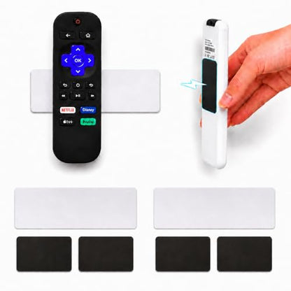 Magnetic Remote Control Holder Kit, Self-Adhesive Wall Mount Organizer for TV & AC Remotes, Flexible Magnetic Strip with Metal Plate, No-Drill, Fits Flat & Curved Surfaces (2 Pack, 2-in-1) - color: 2 Pack, 2-in-1 Kit