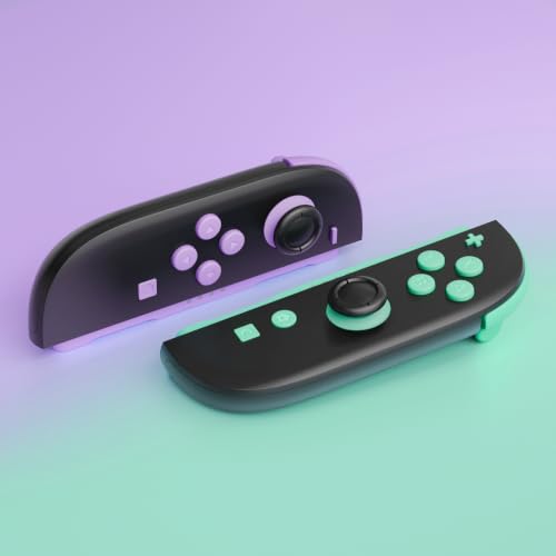 eXtremeRate DIY Replacement Full Set Buttons for Joycon 2, Custom ABXY Direction Keys Dpad + - C Home Capture Release L R ZR ZL Trigger Buttons for Nintendo Switch 2 Controller - Purple & Green - color: Purple & Green