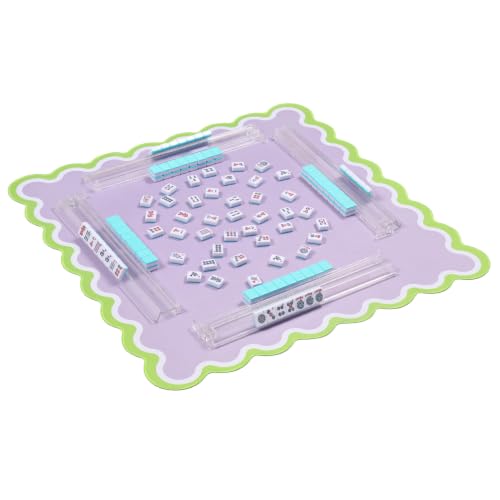 TIASUSAN Purple Mahjong Mat (31.5” x 31.5”) with Black Carrying Bag, Noise-Reducing Mahjong Mat for Table - color: Purple