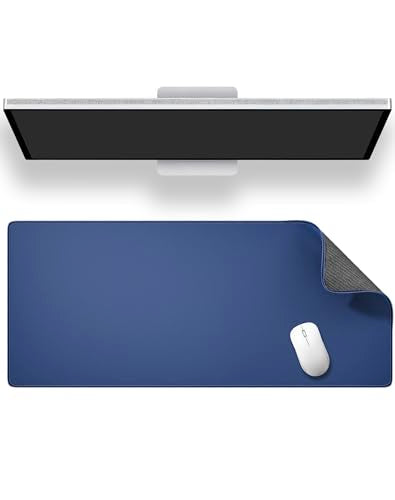ALOANES Non-Slip Extended Mouse Pad Office&Home Desk Mat Stitched Edge | Dark Blue Waterproof Jacquard Mousepad for Keyboard, Computer Game 35.43"x15.74"x0.12" - color: Dark Blue, size: 35.4L x 15.7W inches