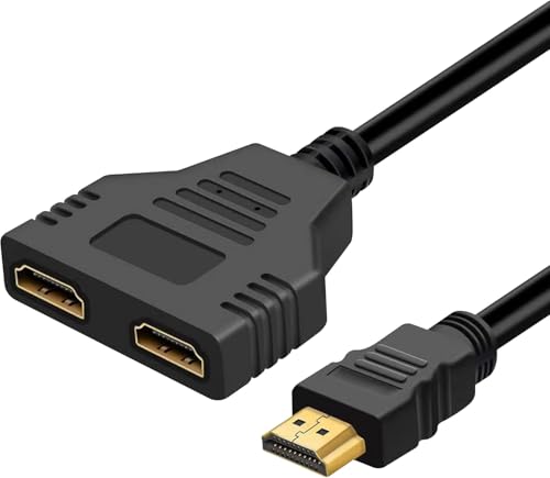 Master Cables 양방향 HDMI 스플리터 | 1080P HDMI 수 - 듀얼 암 1-2 어댑터 케이블 | 두 장치에서 동일한 프로그램 시청 | HDTV, 모니터 및 프로젝터용
