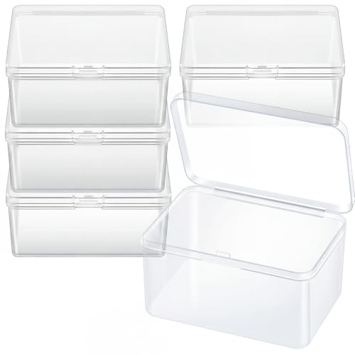 Vicenpal Playing Card Boxes Snaps Closed Clear Plastic Cases Poker Gaming Playing Cards Trading Card Storage Boxes Compatible with MTG TCG 100 Game Cases 4.3 x 2.95 x 2.2 Inches(4 Pcs)