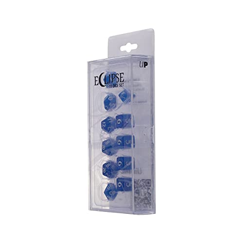 Ultra PRO - Eclipse 11 Dice Set (Pacific Blue) - Great Dice Set for All Kinds of Card Games and Board Games Such As, DND, MTG, and RPG - UP Your Game with Ultra PRO - color: Pacific Blue