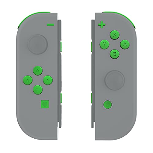eXtremeRate DIY Full Set Buttons for Nintendo Switch & Switch OLED, Custom Replacement Buttons for JoyCon, ABXY Direction Keys SR SL L R ZR ZL + - Home Capture Trigger Buttons Springs - Green - color: Green