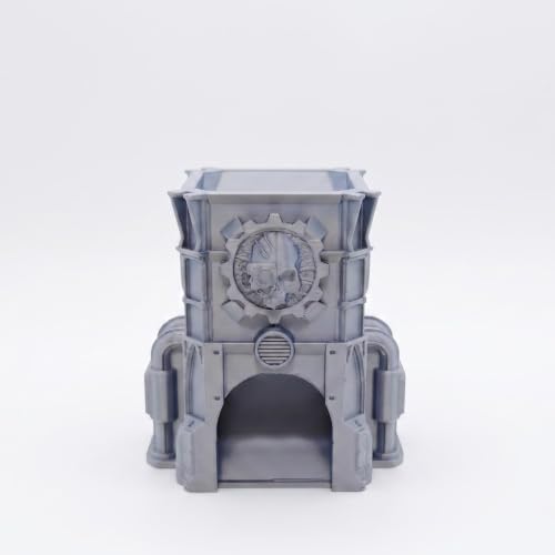 Industrial Dice Tower Gothic Mechanical Cyberpunk Tabletop RPG Roller | Dice Rolling Tower for DND TTRPG, Fantasy Gaming Tabletop Accessory Decor Gift for DM Players(Dice Not Included)) - color: 40k Adeptus Mechanicus(dice Not Included)