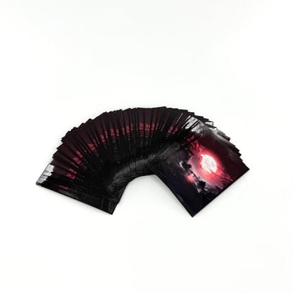 100 PCS MTG Card Sleeves, TCG Card Protective Sleeves Size is 2.6 x 3.6 in Applicable to OCG CCG DTCG PTCG, Fit Standard Size Cards (Red Moon) - color: Red Moon