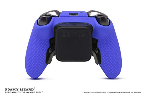Elite Series 2 Studded Grip Skin for Xbox One Elite Series 2 Controller (NOT for Series X/S/Elite 1) by Foamy Lizard - Sweat Free Silicone w/Flat Top Anti-Slip Studs + 8 QSX-Elite Thumb Grips (Blue) - color: Blue