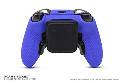 Elite Series 2 Studded Grip Skin for Xbox One Elite Series 2 Controller (NOT for Series X/S/Elite 1) by Foamy Lizard - Sweat Free Silicone w/Flat Top Anti-Slip Studs + 8 QSX-Elite Thumb Grips (Blue) - color: Blue