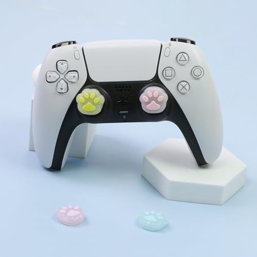 Glitter Cat Paw Switch 2 Joycon Thumb Grips Caps, 4 PCS Cute Kawaii 3D Silicone Analog Thumbstick Button Cover for PS5/PS4, Xbox Series X/S, Xbox One, Switch PRO Controller Joystick Caps - color: Multicolor Paw for NS2