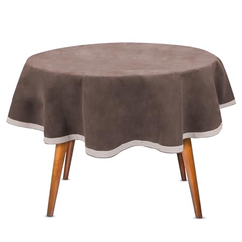 54" Round Sanders Classics Table Cover - Table Cover for Scratch Protection & Noise Reduction- Non-Slip Tablecloth for Cards, Tiles, & Drinks- Perfect for Bridge, Mahjong, Poker, Canasta & Game Nights - color: Taupe, size: 54" (Round)