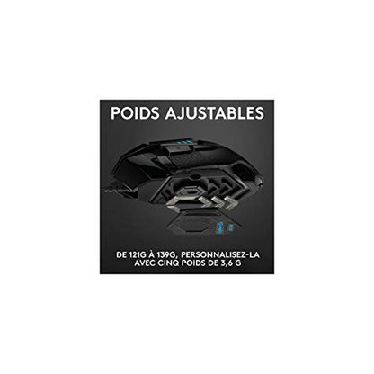 Logitech G502 Hero High Performance Wired Gaming Mouse, 25K Sensor, 25,600 DPI, RGB, Adjustable Weights, 11 Programmable Buttons, On-Board Memory, PC/Mac - Black