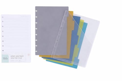 Talia Discbound Notebook - Discbound Starter Kit, Junior Set - includes 100 Sheets of Narrow Ruled, 5 Tab Dividers, 1 Pocket - color: Discbound Starter Kit, size: Junior Set