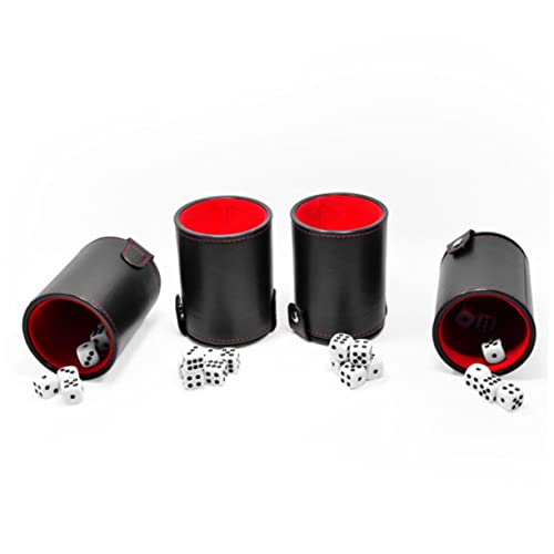 2sets Professional Pu Leather Dice Cup Set Lids for Easy Storage and Noise Reduction for Farkle and Other Dice Games Includes Cup and