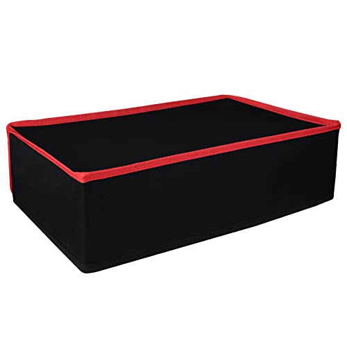 PlayVital Black Nylon Horizontal Dust Cover for ps5, Soft Neat Lining Dust Guard, Anti Scratch Waterproof Cover Sleeve for ps5 Console Digital Edition & Disc Edition - Red Trim - color: Red Trim