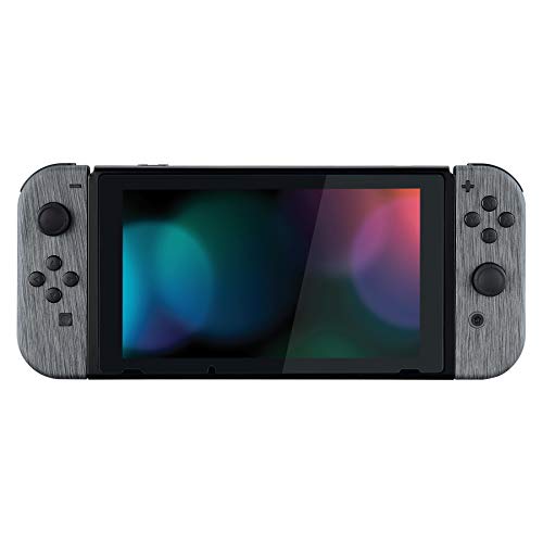 eXtremeRate DIY Replacement Shell Buttons for Nintendo Switch & Switch OLED, Brushed Silver Soft Touch Custom Housing with Full Set Button for Joycon Handheld Controller - Console Shell NOT Included - color: Brushed Silver