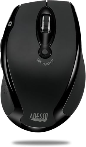 Adesso iMouse M20B - Wireless Ergonomic Optical Mouse, Black