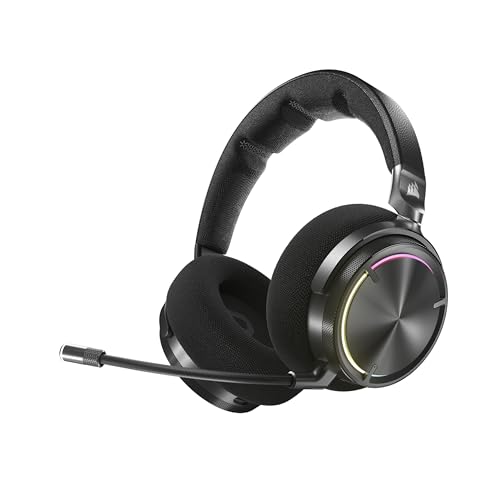 Corsair Virtuoso MAX Wireless Gaming Headset – Dolby Atmos, Active Noise Cancelling, Sonarworks SoundID, Simultaneous 2.4GHz Wireless & Bluetooth, 50mm Graphene Drivers, PC, Mac, PS5/PS4 – Carbon - color: Carbon
