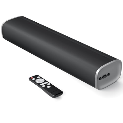 MZEIBO Sound Bar,50W TV Speaker with ARC/Optical/AUX/Bluetooth 5.3, Clear Dialogue & Deep Bass, Home Theater Audio System - color: Silver