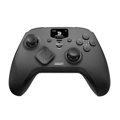 ZD Classic Legend Wireless Gaming Controller – 2.4GHz/BT/Wired, 512-Level Hall Joystick & Triggers, 1000Hz Polling Rate, 0.96" LCD Display & 2 Back Buttons for Switch/Switch2, PC, Android & iOS (Black) - color: Black