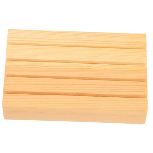 2pcs Wooden Card Holder Display Stand Simplistic Wooden Base for Game Cards and Smooth Design for Easy Use