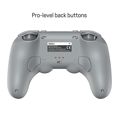 8Bitdo Pro 3 Bluetooth Controller with Charging Dock - Gray | Swappable ABXY Buttons, TMR Joysticks, Hall Effect Triggers, Back Buttons, Switch/Switch 2, Windows, Apple, SteamOS, Android - color: Gray
