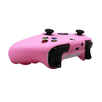 RALAN Glitter Controller Skin for Xbox One, Anti-Slip Silicone Controller Cover Protector Compatible for Xbox 1 Wireless/Wired Gamepad Joystick with 4 Thumb Grips Caps and Black Pro Thumb Grip x 8 - color: Pink