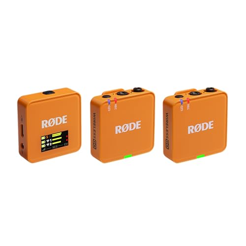 RØDE Wireless GO (Gen 3) – Compact Wireless Mic – Pristine Audio, 32-bit Float Recording, Automatic Level Control, for Phones, Cameras and Computers (Orange) - color: Orange, style: WIGO 3
