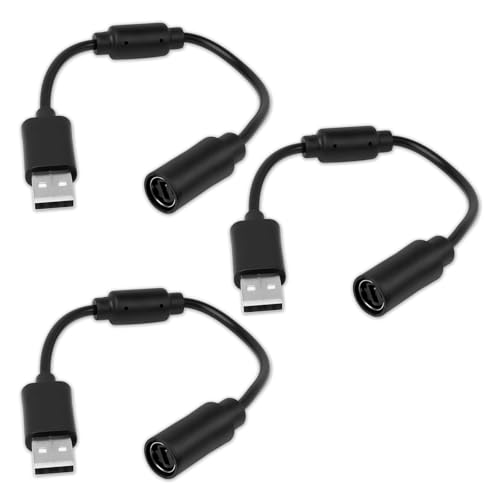 USB Breakaway Cable for Xbox 360, Rocksmith Real Tone Cable, Xbox Controller Cord, Xbox USB Adapter, Guitar Hero Dongle , Compatible with Logitech G920 G923 G27 & Thrustmaster 458 Spider Racing Wheel - size: 3-PACK