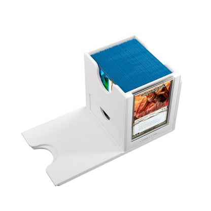 Gamegenic Sidekick Pro 100+ XL Convertible - Premium Deck Box with Secure Card Storage, UV Protected Slide Card Case, Display Top Card, Extra Token Drawer, Magnetic Closure, White Color, Made - color: White