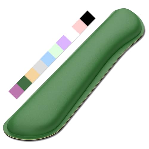 Dapesuom Enlarge Keyboard Wrist Rest, Memory Foam Keyboard Wrist Cushion for Computer Desk Mats Support, Typing Pain Relief Ergonomic Mouse Pad Rests with Non-Slip Base for Gaming Laptop, Forest Green - color: Forest Green, size: 17 x 3.6 x 1 inches