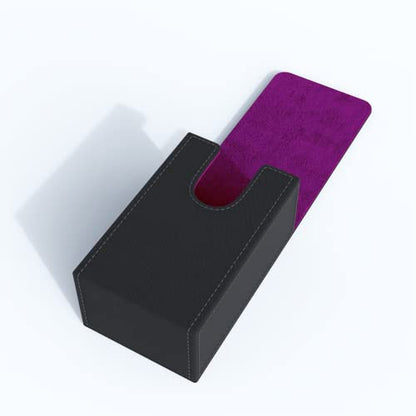 Black Tarot Card Holder with Purple Interior; Fold Top Box Case Magnetic Lid Closure; Fits Rider Waite Deck; Measures Standard Size 5.39 x 3.38 2 In (137*86*51mm) (Purple) (TRC01) - color: Purple