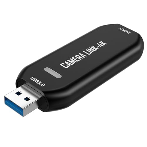 VIXLW Cam Link 4K – External Capture Card for DSLR Camcorder ActionCam as Webcam, HDMI to USB 3.0, Meet/Stream/Record in 4K60/1080p120, Easy Connect for OBS/Zoom, Windows/Mac - color: black