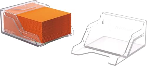 Gamegenic Bastion 50+ XL Deck Box - Compact, Secure, and Perfectly Organized for Your Trading Cards! Safely Protects 50+ Double-Sleeved Cards, White Color, Made - color: Clear
