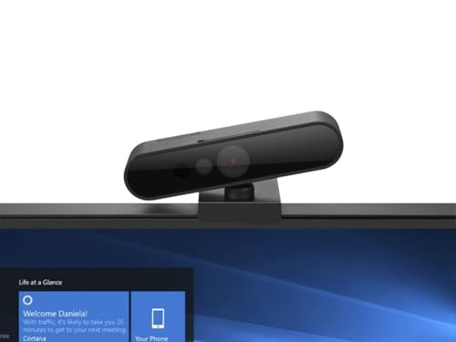 Lenovo HD 1080p Webcam (510 FHD)- Black w/ 4X Digital Zoom, 95° Wide Angle, 360° Rotation Pan & Tilt, Dual Microphones & Windows Hello - color: Black, style: 510 FHD