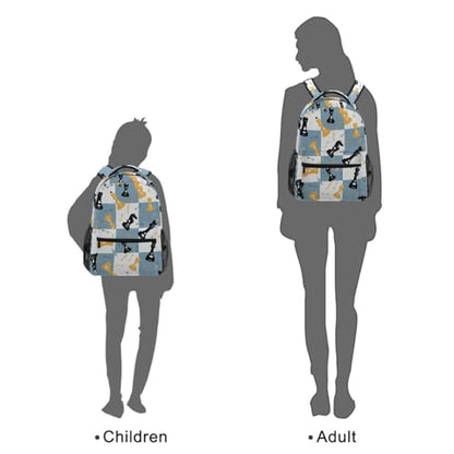Backpack Blue White Chess Board Bookbag Daypack Travel Hiking Camping School Laptop Bag - color: Multi Pattern 26