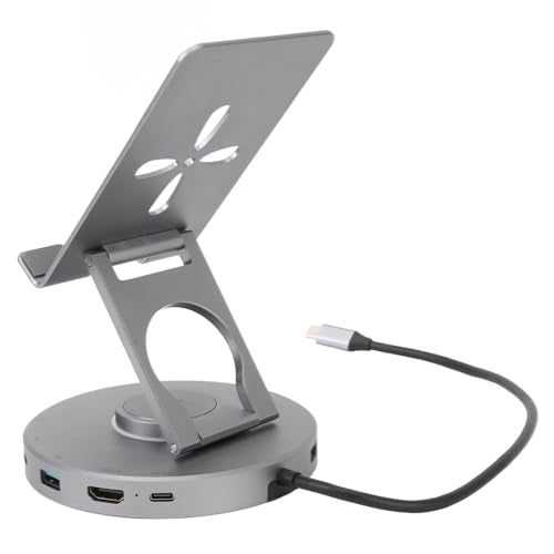 Sorandy USB C Hub Tablet Stand, 360° Rotating USB 3.0 C Hub, Swivels Stand with High Speed Transfer, Ideal for Laptops, Tablets & Gaming