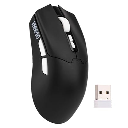 EPOMAKER Click Lite Wireless Gaming Mouse, 800 to 12,000 DPI Adjustable, PAW3311 Sensor, 500mAh, 59g, 2.4G/BT/USB-C Rechargeable Wireless Mouse with 5 Programmable Buttons for PC/Mac/Linux (Black) - color: Black