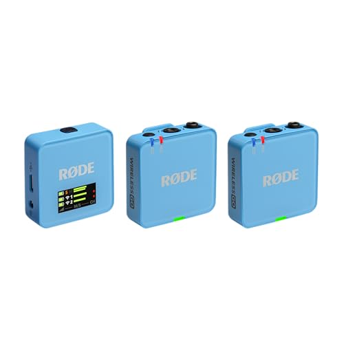 RØDE Wireless GO (Gen 3) – Compact Wireless Mic – Pristine Audio, 32-bit Float Recording, Automatic Level Control, for Phones, Cameras and Computers (Blue) - color: Blue, style: WIGO 3